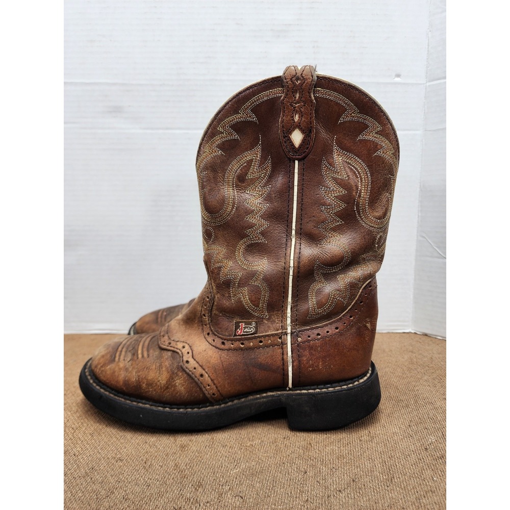 Justin Gypsy Boots Womens 6B Brown Leather Western Workwear